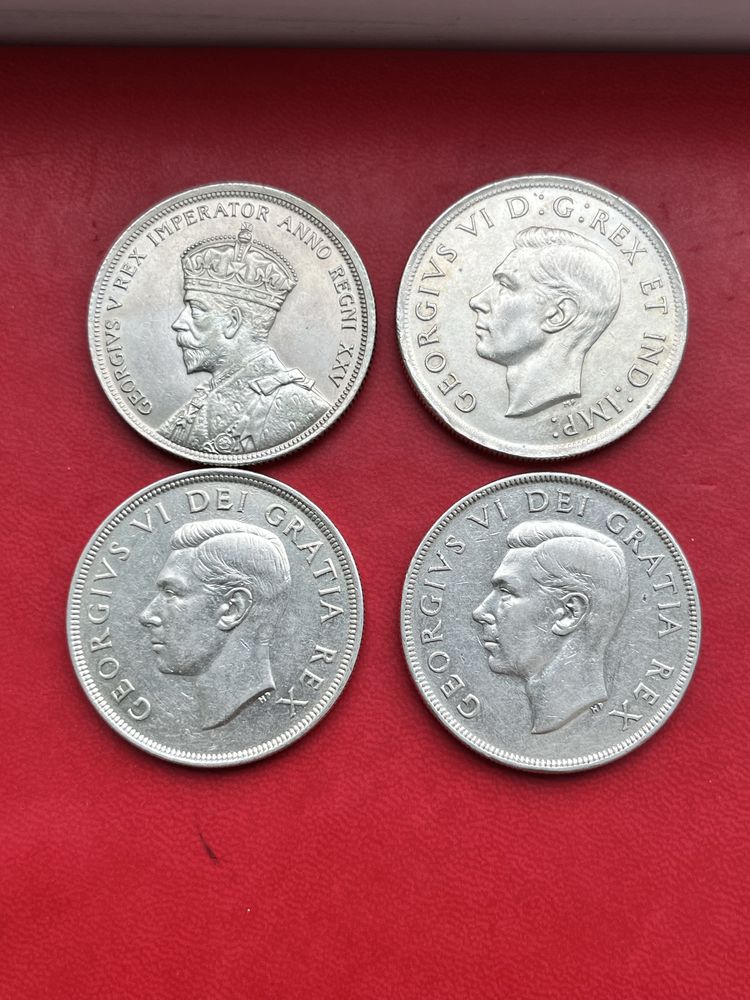 Серебро Канада 1 доллар 1935, 1939, 1949, 1952