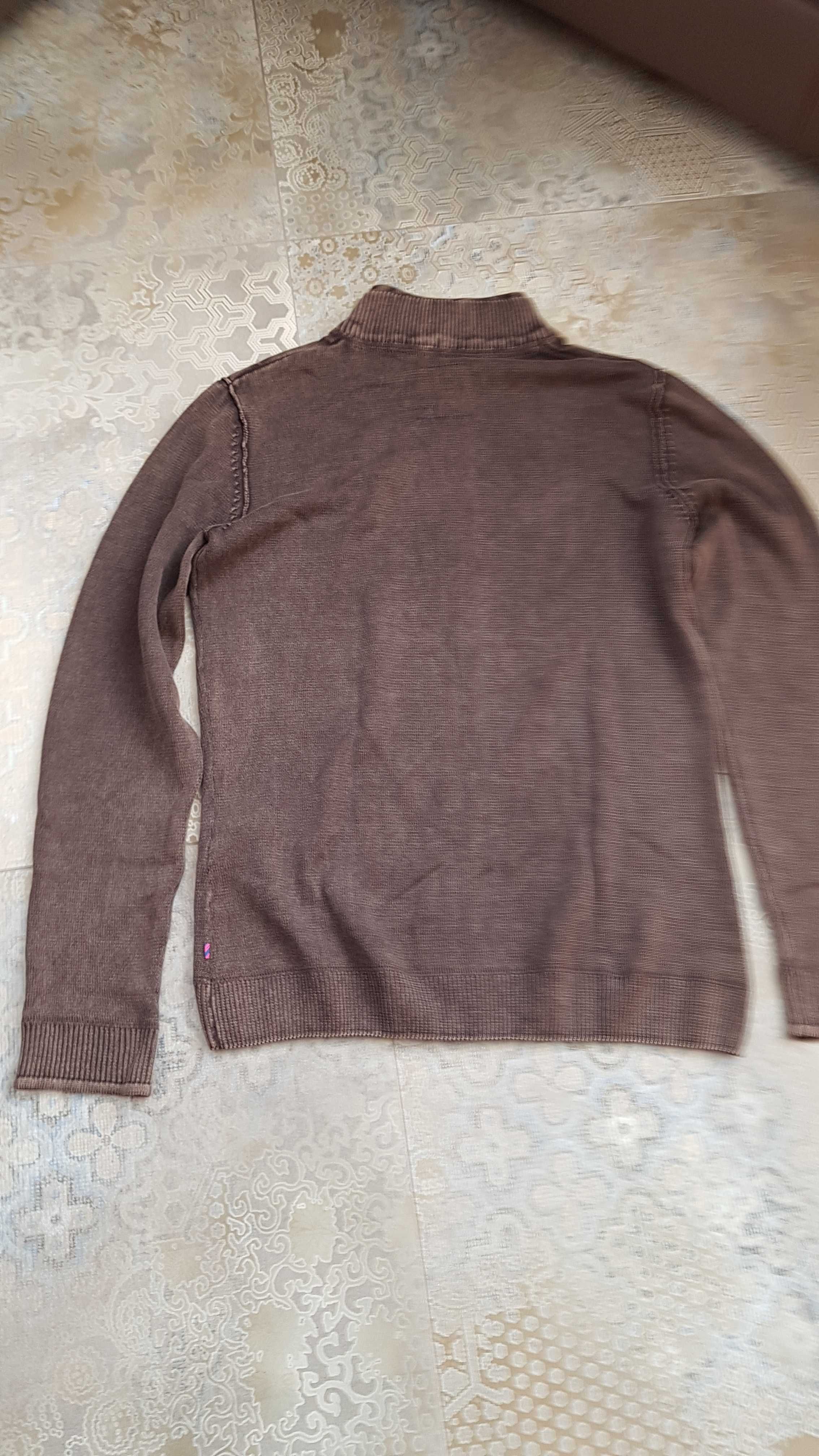 Męski brązowy sweterek z suwakiem  "Tom Tailor"  Wielkość  M