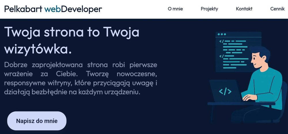 Tworzę tanie, estetyczne i responsywne strony www i aplikacje webowe!