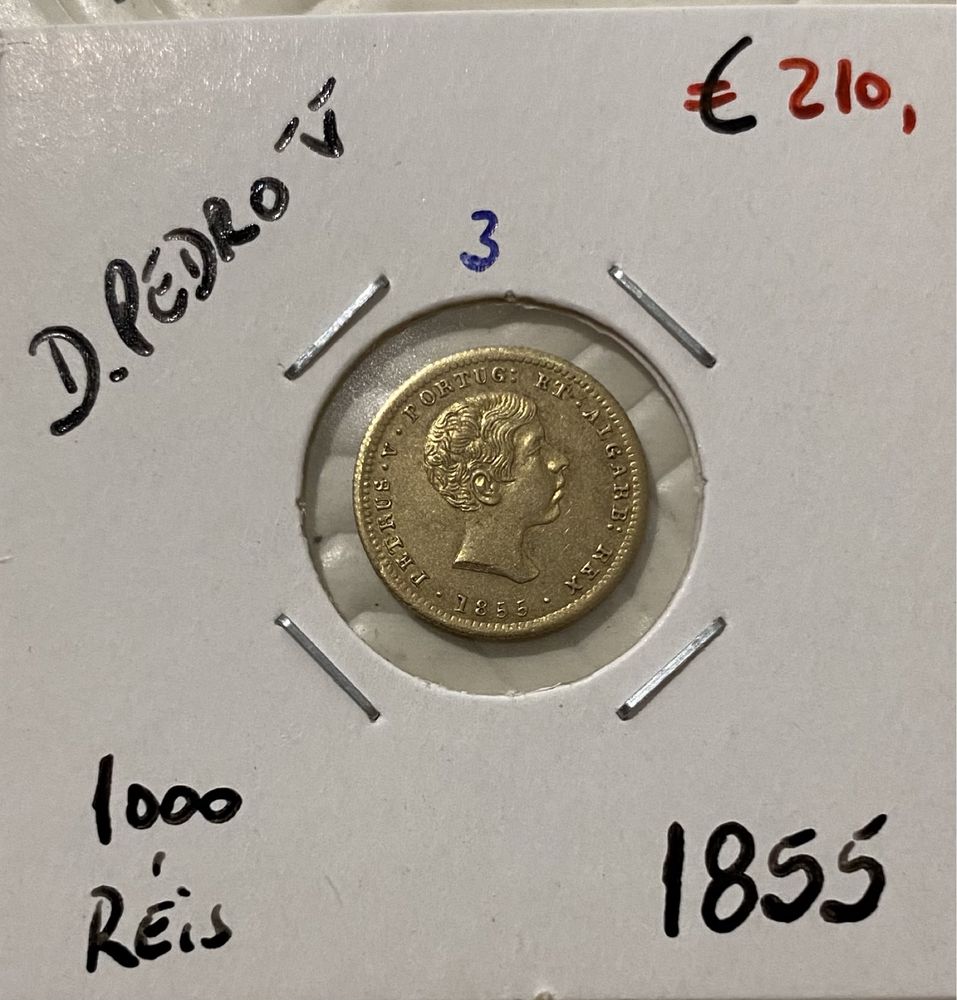 Moeda de ouro D. PEDRO V - 1000 Reis 1855