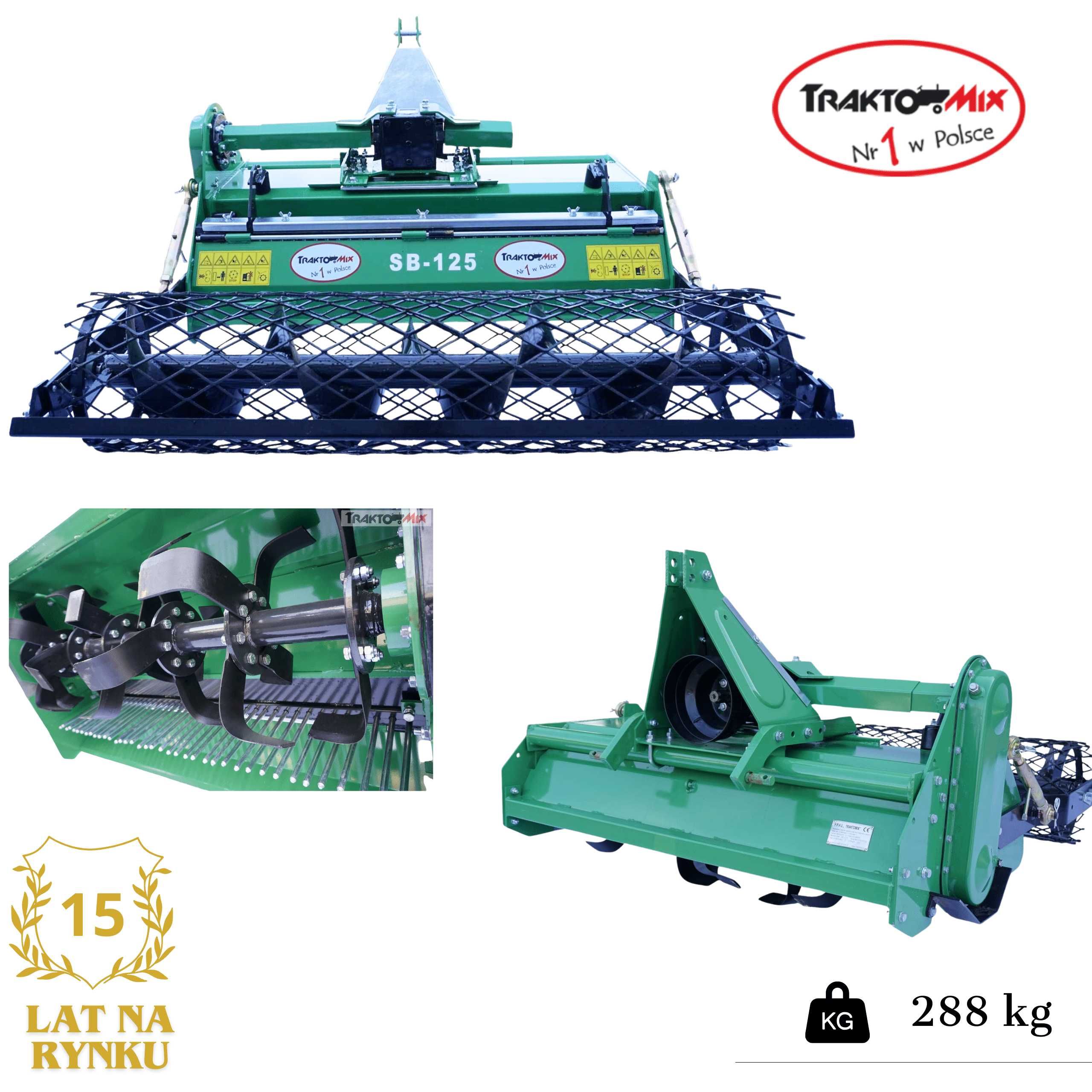 Glebogryzarka separacyjna SB125 agregat uprawowy TRX GEOGRASS Stark