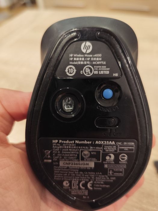 Myszka bezprzewodowa do komputera laptopa hp AOX35AA x4000