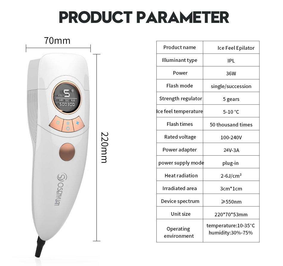 Nowy depilator laserowy z chłodzeniem skóry FZ607 IPL