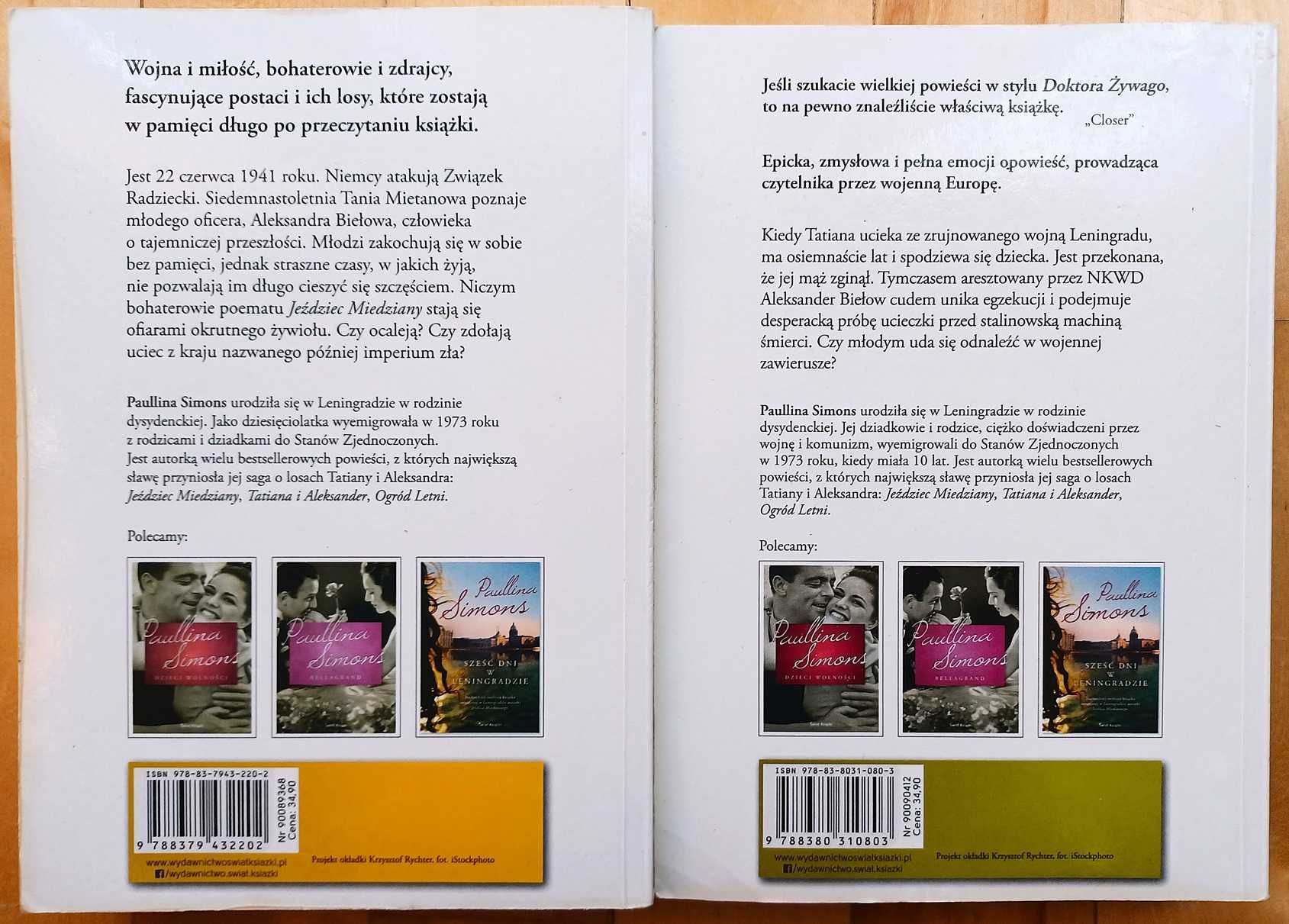 Tatiana i Aleksander i Jeździec Miedziany - P. Simons - 2 książki