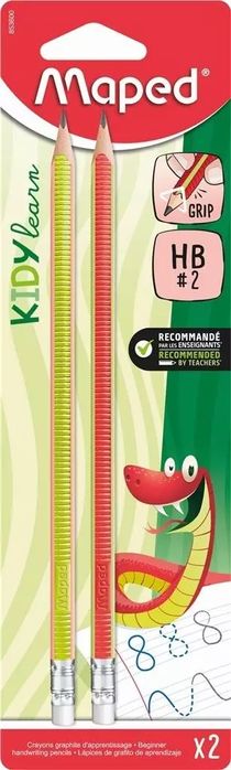 Ołówek z gumką Kidy Learn Grip HB 2szt MAPED. Maped