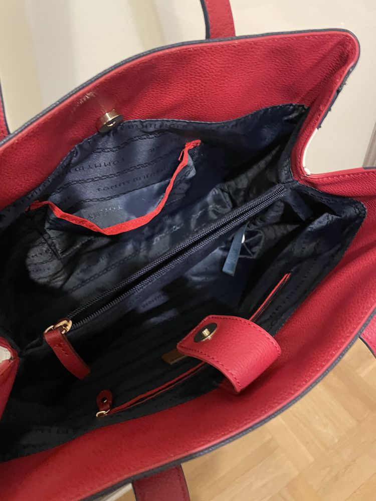 Torba shopper bag Tommy hilfiger  granatowa jak nowa na prezent