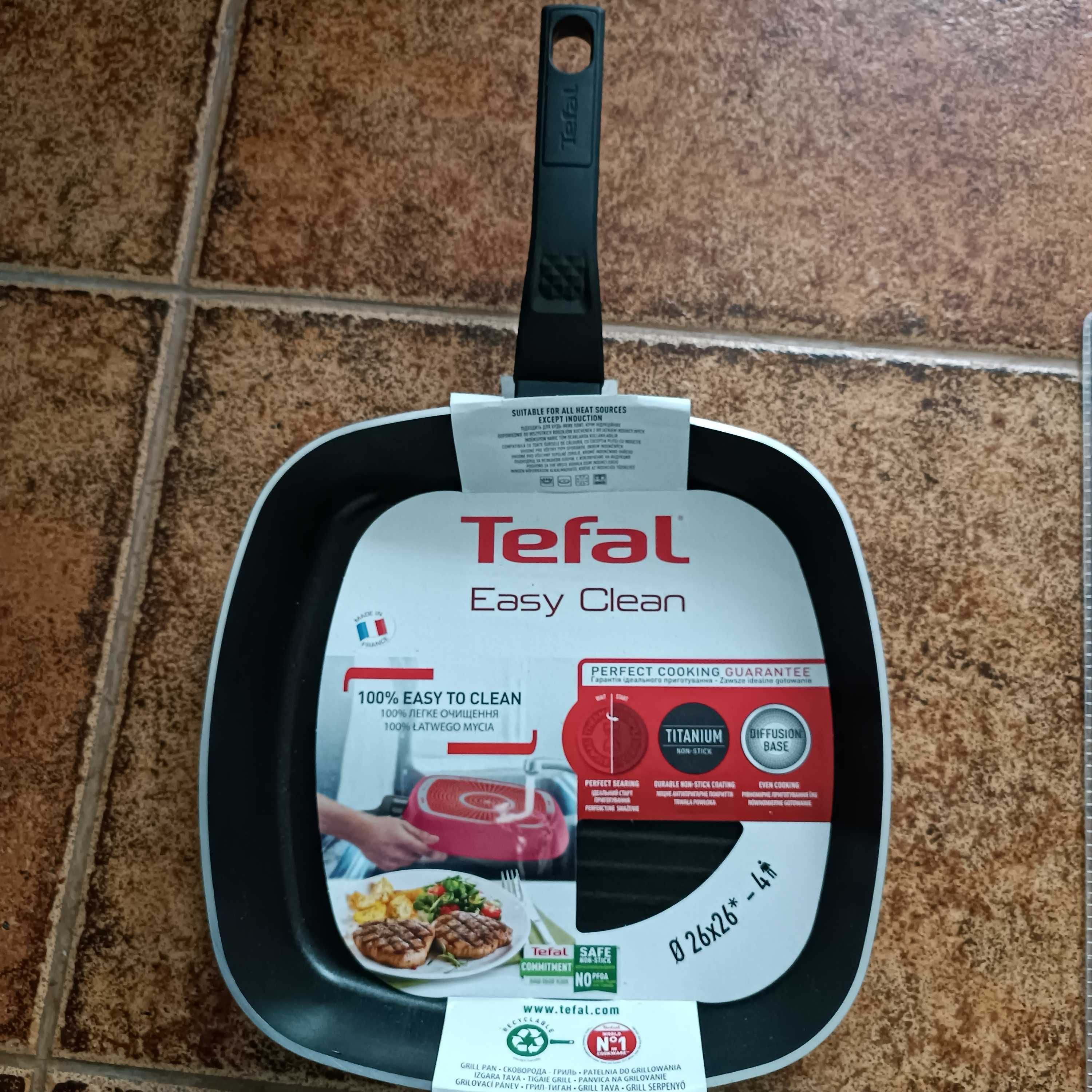 Nowy komplet TEFAL 2X Patelnia  26 -25 cm + Zestaw  2 Szt Noży Okazja
