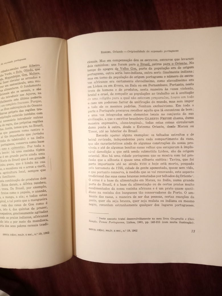 Aspectos e Problemas da Expansão Portuguesa, Orlando Ribeiro, 1962