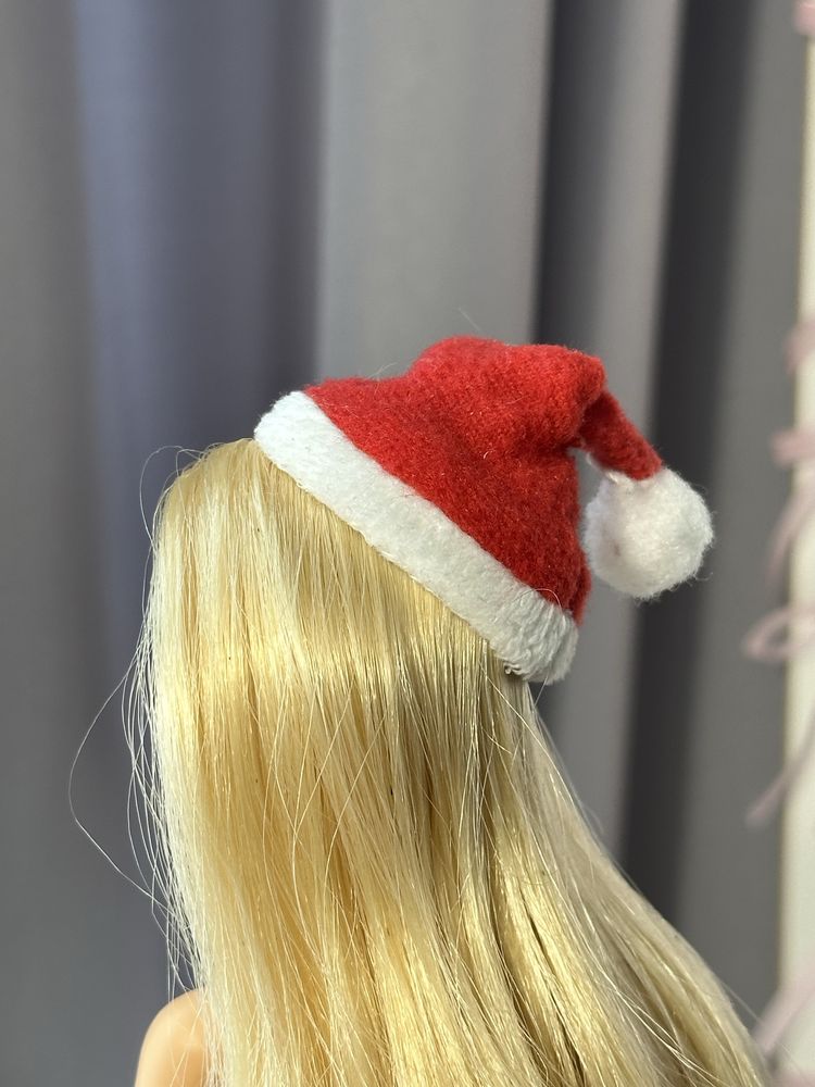 Zimowa Czapka świąteczna dla lalki Barbie Happy Christmas Day
