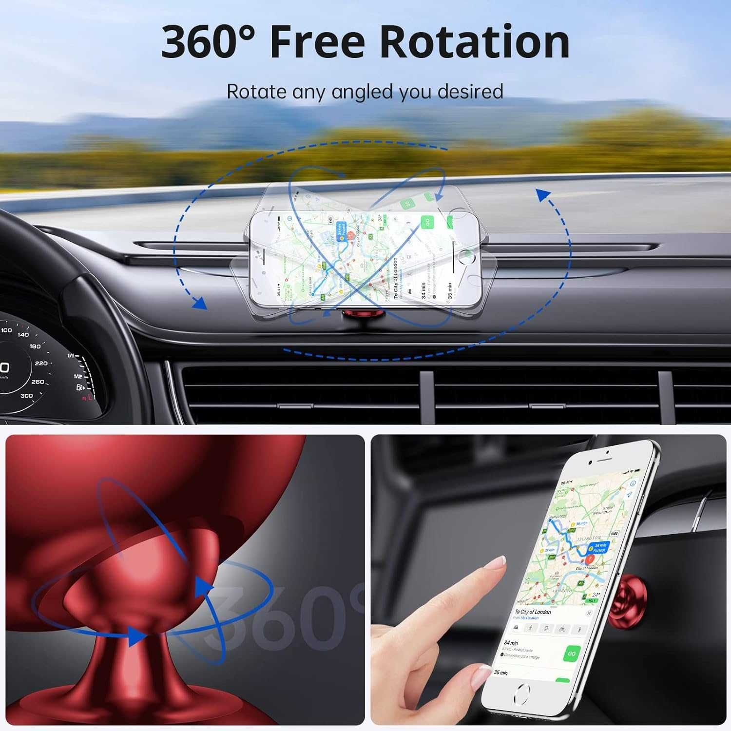 Syncwire Magnetyczny mini uchwyt samochodowy iPhone Samsung 360