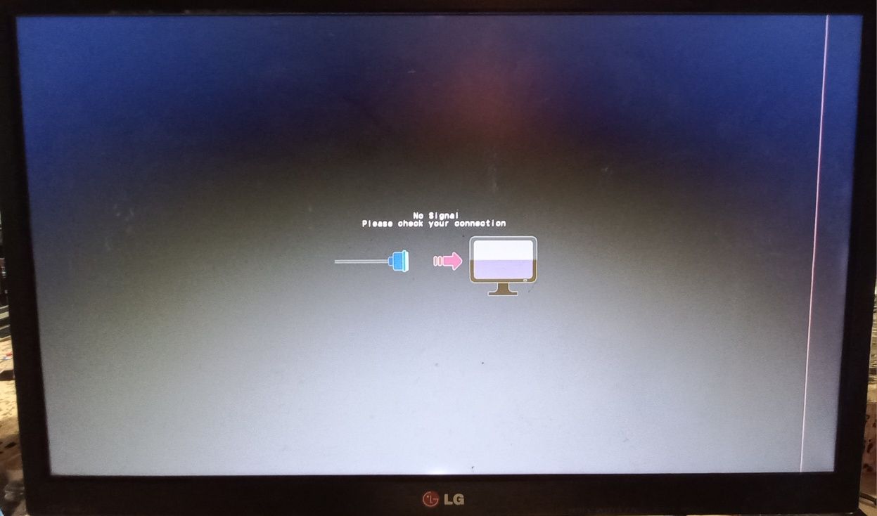 Monitor/lcd para computador com pequena falha vertical à direita