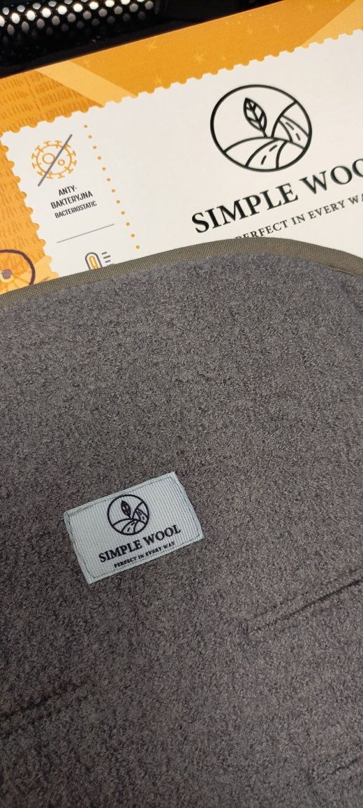 wkładka wełna merino Simple Wool do fotelika dziecięcego rowerowego