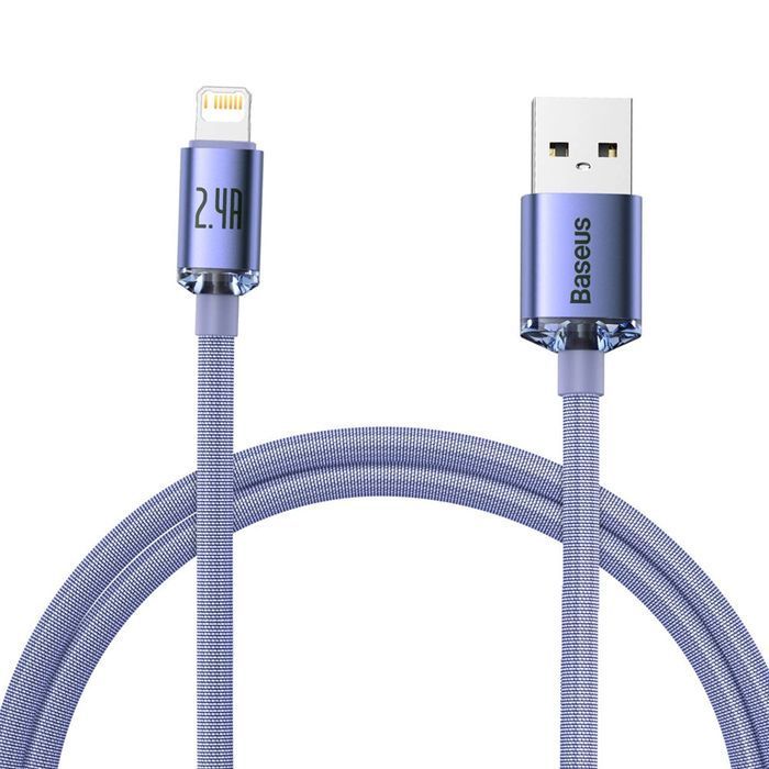 Baseus kabel przewód USB Typ A - Lightning 2,4A 1,2m fioletowy