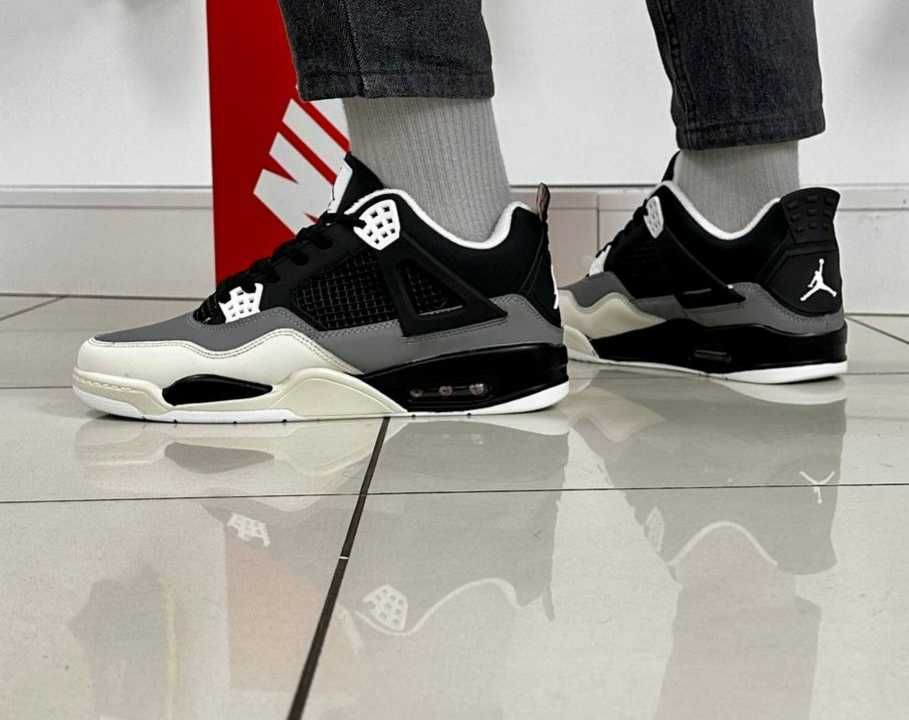 Nike Air Jordan 4 Retro (black / gray / white) кросiвки зима-весна