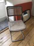 Cadeira tubular e palhinha para restauro