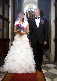 Suknia ślubna białą hiszpanka koronka tiul lekka + gratisy