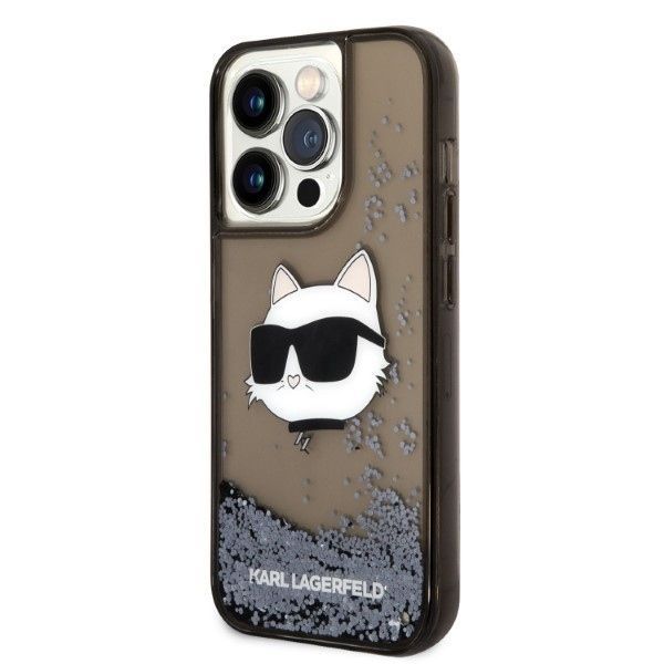 Etui Karl Lagerfeld Choupette iPhone 14 Pro Glitter Czarny