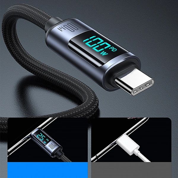 Kabel USB C - USB C 100W 1.2m z wyświetlaczem LED Joyroom S-CC100A16 -