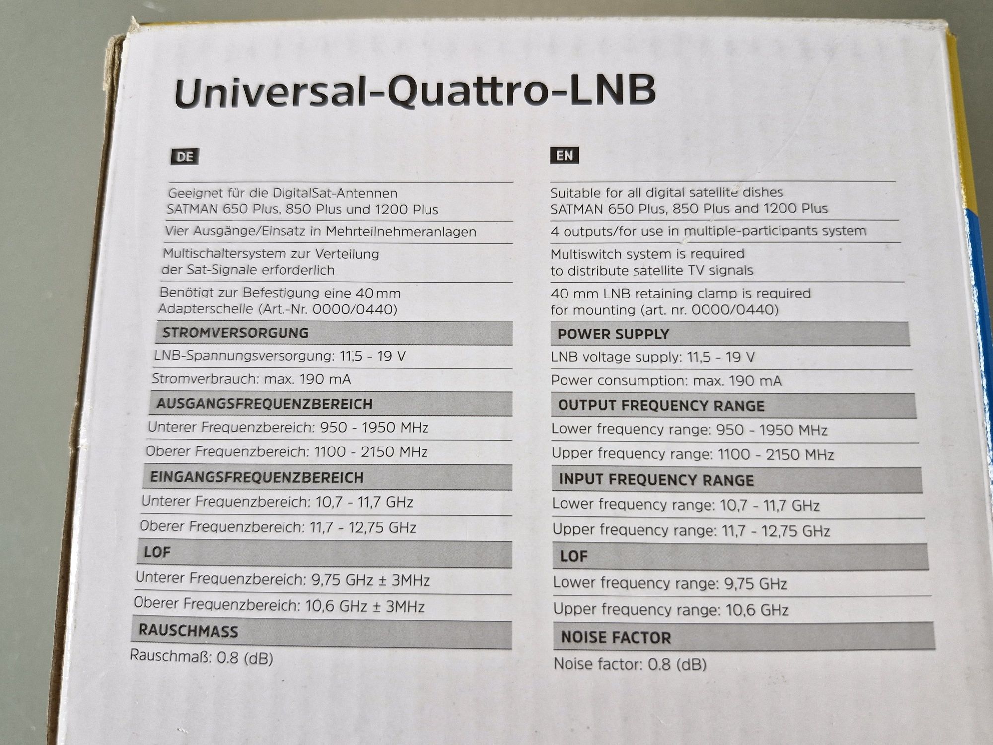 TechniSat Konwerter Poczwórny Universal Quattro LNB