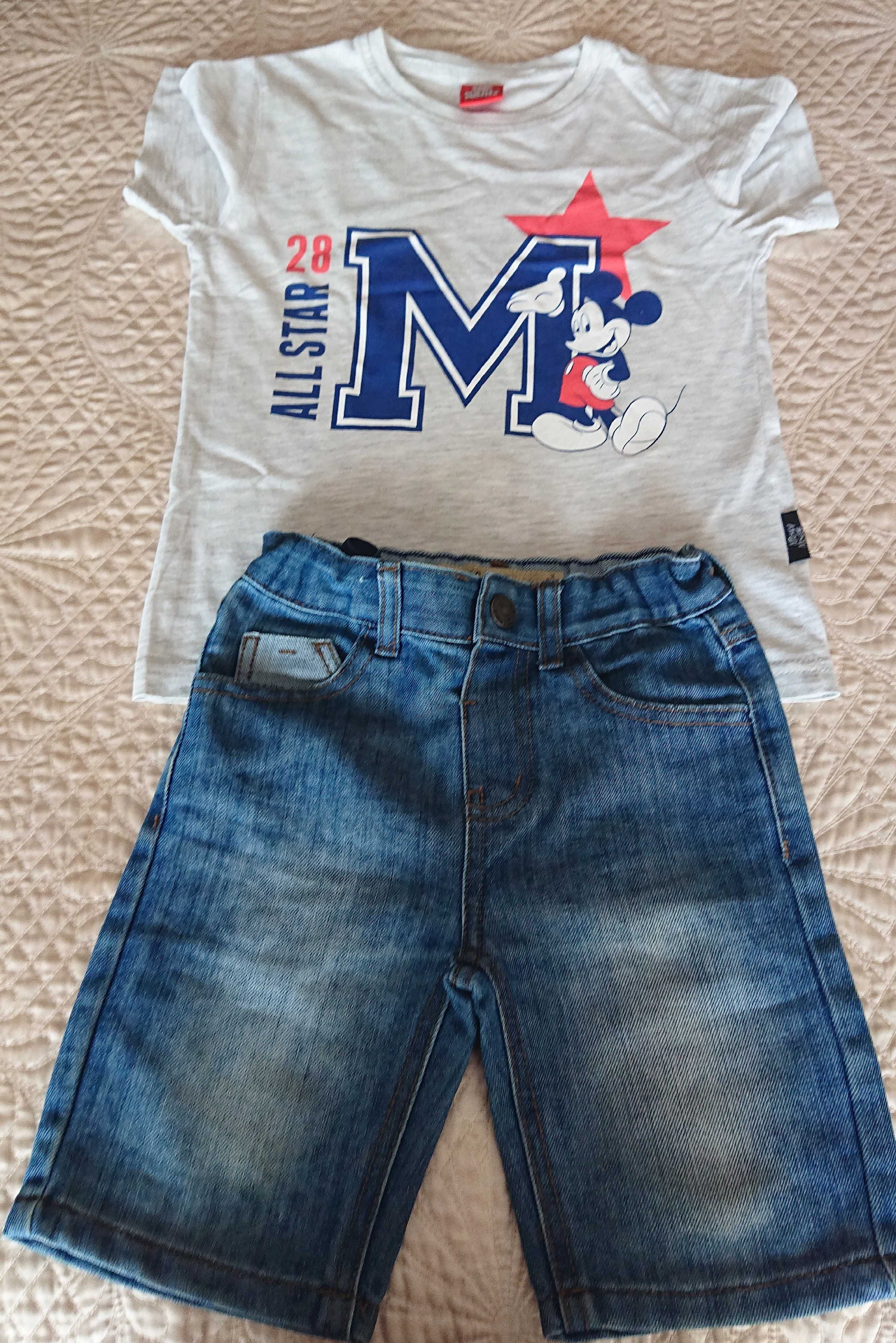 conjunto calções de ganga e t-tshirt mickey 3 anos