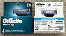 Оригинал США 100% Gillette Mach3 4шт,лезвия USA катриджи, Лосьон
