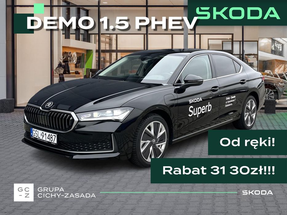 Skoda Superb DEMO Edition 130 1.5 PHEV 204KM DSG LEM Matrix Tempomat ACC Kamera