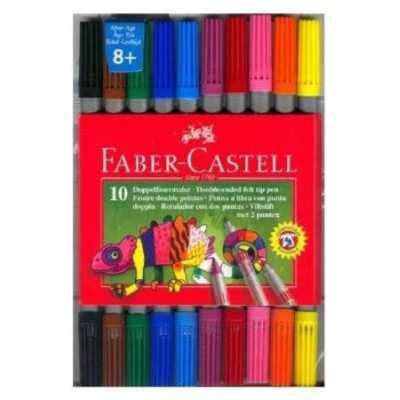 Flamastry dwustronne 10 kolorów FABER CASTELL