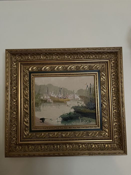 Dois quadros grandes talha dourada