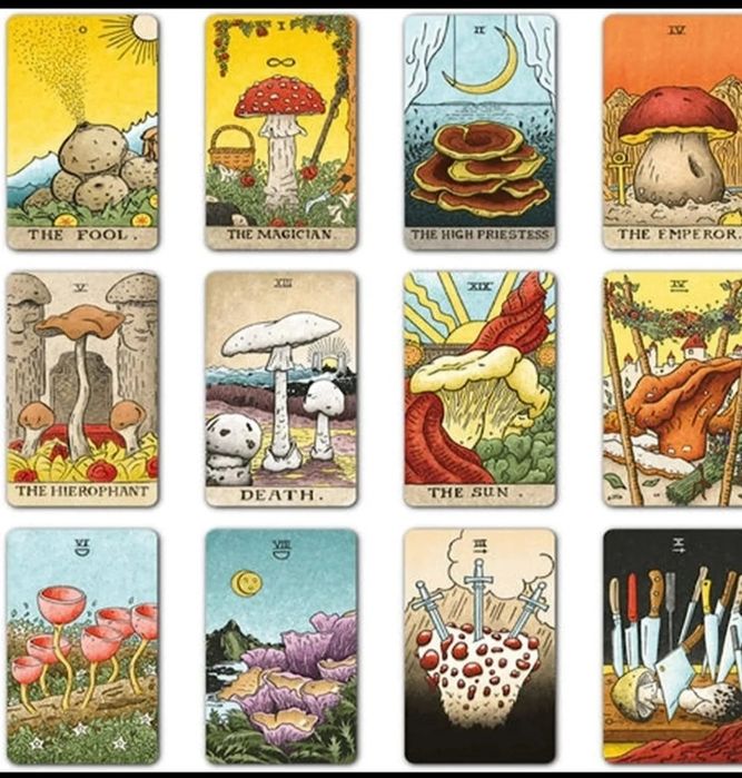 Карты таро с изображением грибов