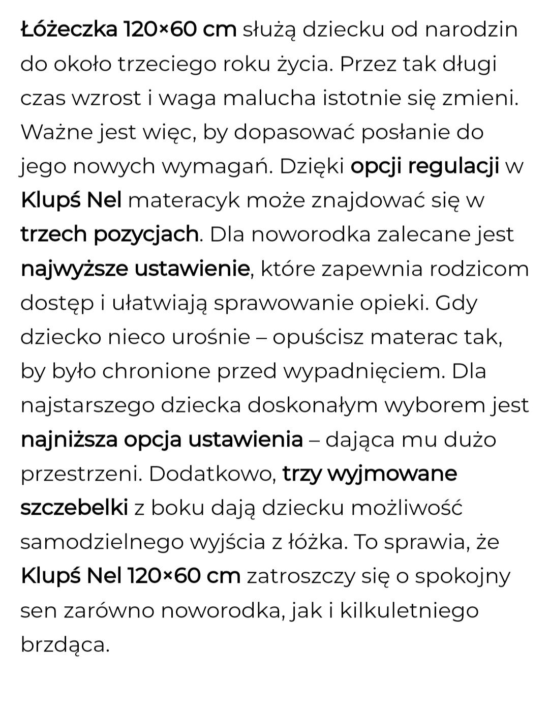 Łożeczko klups nel sedduszko