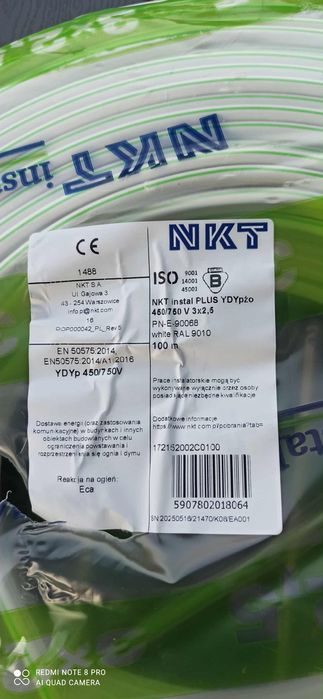Przewody nkt elpar 3x2.5 3x1.5 internetowe