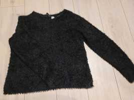 Czarny pluszowy sweterek L