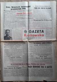 Gazeta Krakowska PRL Wojciech Jaruzelski