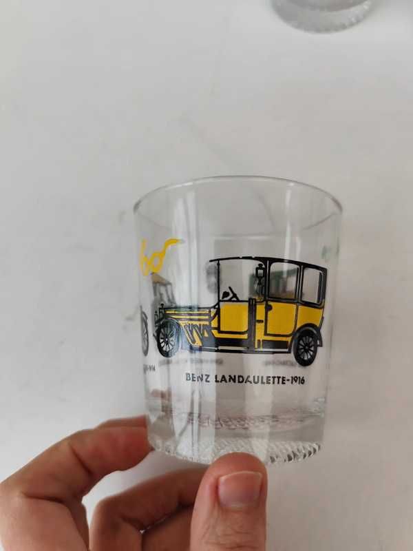 Conjunto de 3 copos com motivos automobilisticos