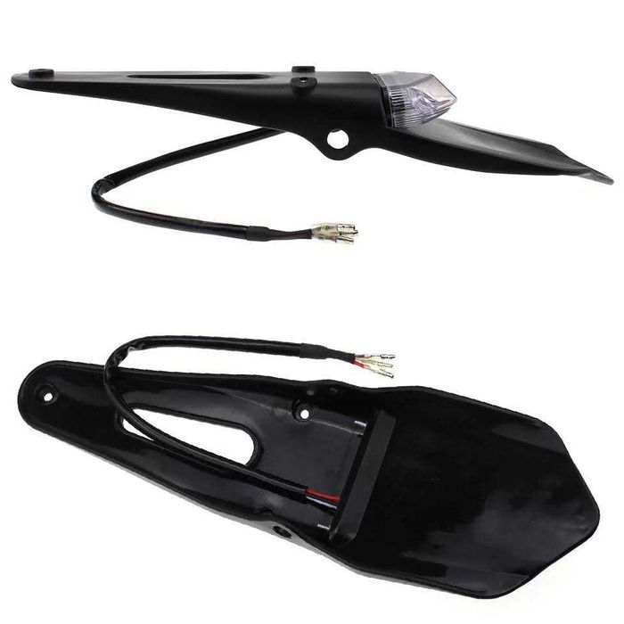 Suporte matrícula guarda-lama farolim traseiro LED moto enduro cafe