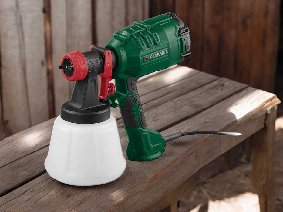 Parkside PISTOLET NATRYSKOWY 450 W 4 DYSZE 1,2L pojemnik najnowszy