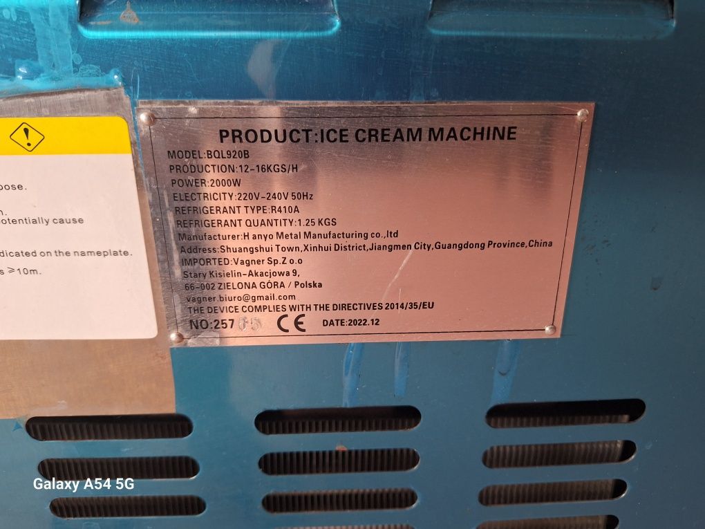 Maszyna do lodów włoskich Angel italia 1 z czerwca 2023