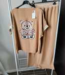 Ostatni ! Komplet brązowy  bluzka spodnie szwedy uni S-XL