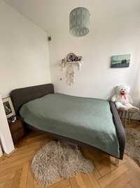 Łóżko z materacem 140x200 szare retro