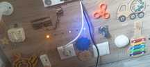 Tablica Montessori manipulacyjna elektroniczna około 80x60 samoróbka
