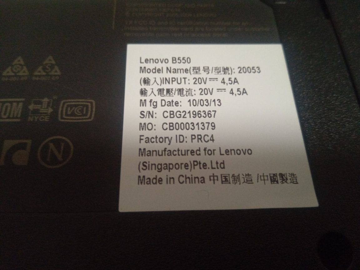 Ноутбук 15.6" Lenovo B550 Intel Pentium T440 4Gb RAM 320Gb HDD