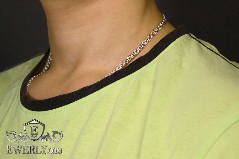 Серебряная цепочка Бисмарк 925 пробы, цепь на шею. Ланцюг срібний