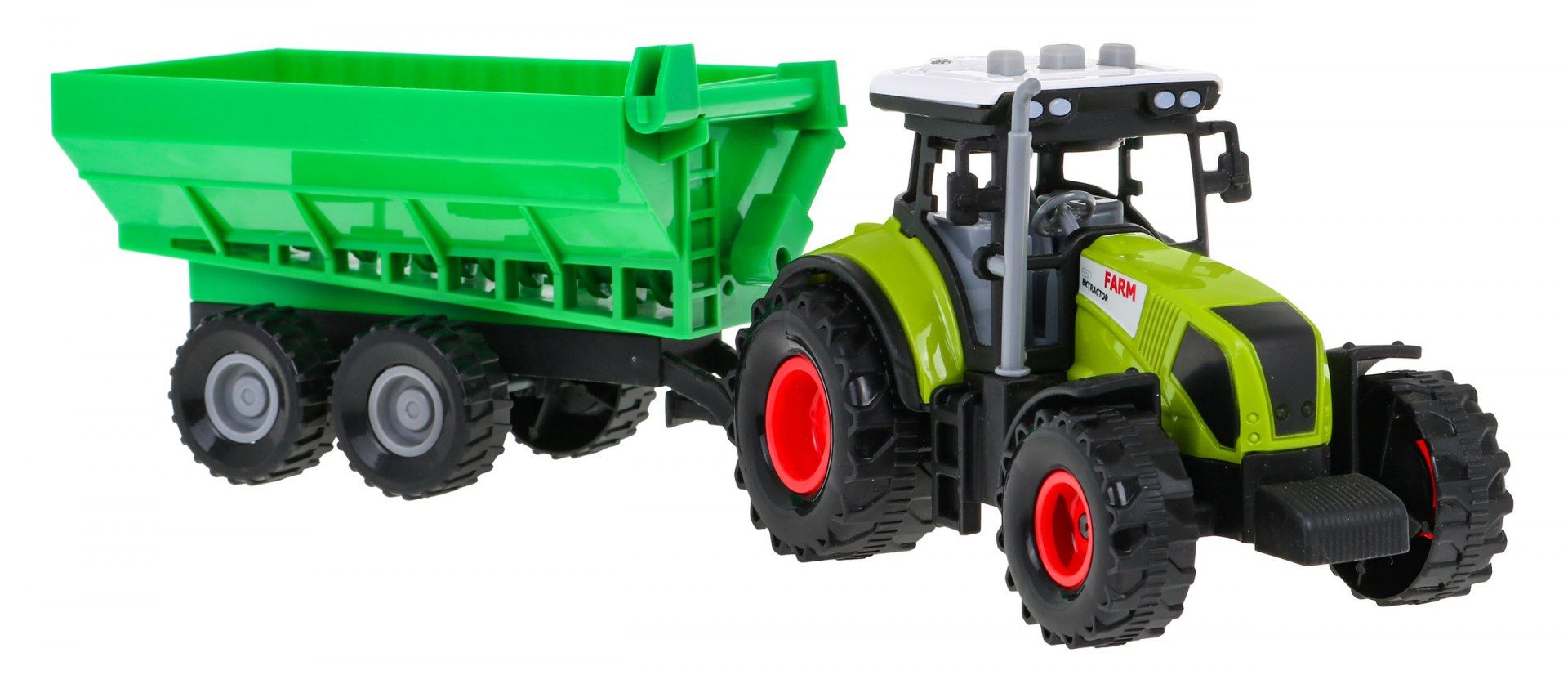 Interaktywny traktor z przyczepą + podajnik ślimakowy