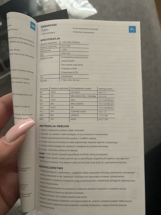 Ładowarka zasilacz natec laptop hp asus dell toshiba lenovo acer