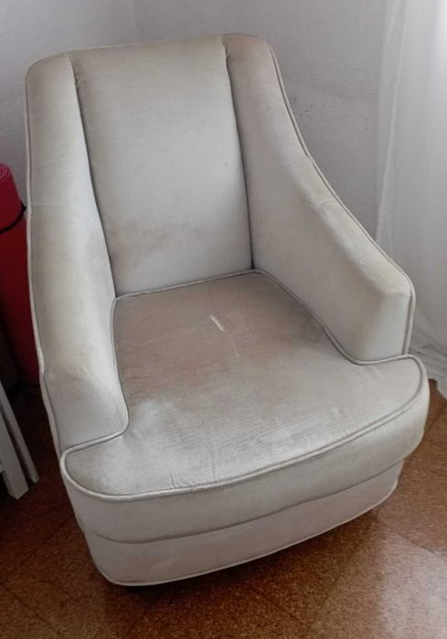 Conjunto de 4 Poltronas | Sofá Bege Veludo Vintage