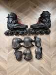 Komplet: Rolki Rollerblade z ochraniaczami us12 us11