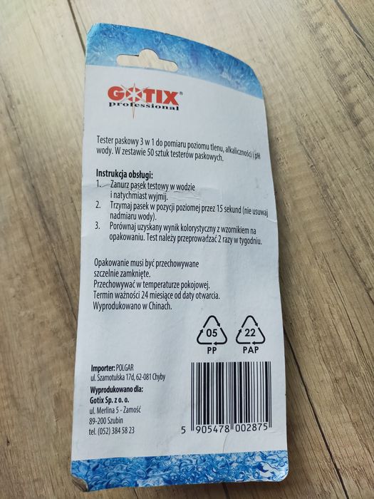 Tester, paski do wody 3w1