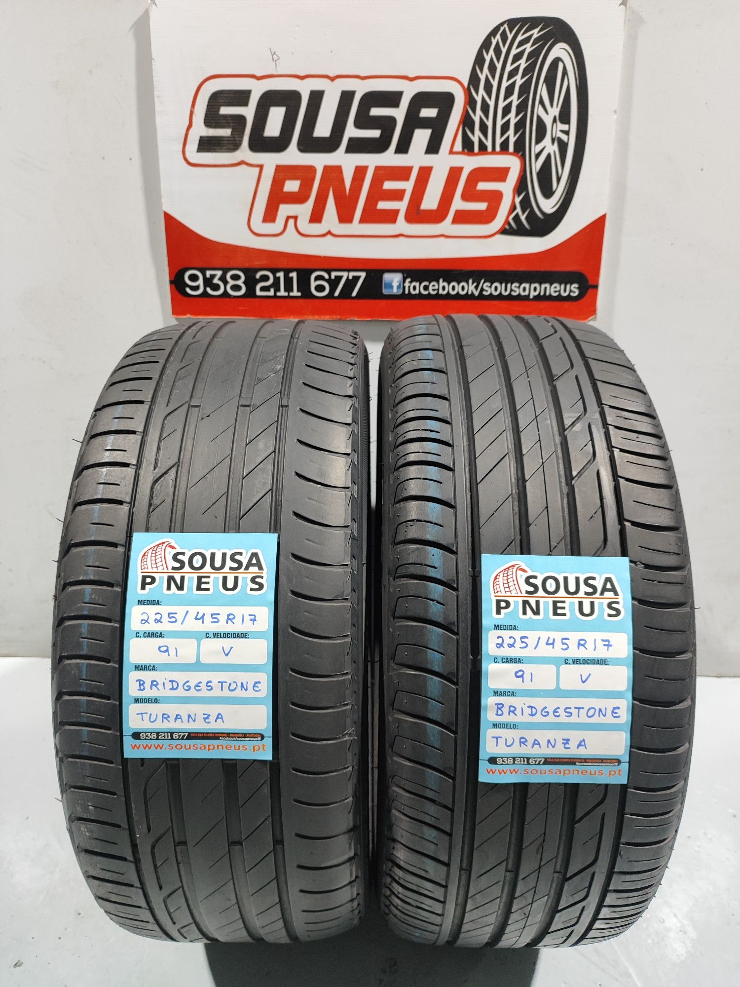 2 pneus semi novos 225-45R17 Bridgestone - Oferta dos Portes