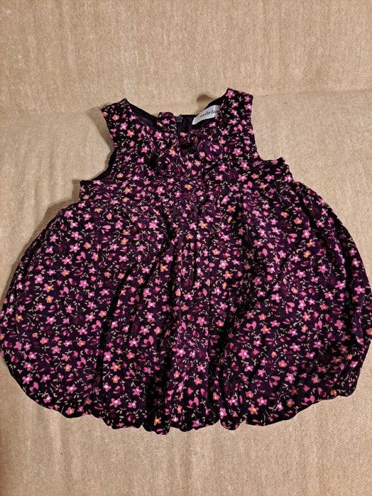 Sukienka fioletowa w kwiaty r. 56-62 cm