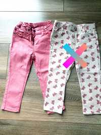Spodnie jeansy różowe dla dziewczynki rozmiar 86